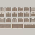 Assorted Wooden Gate Designs With Various Panel Patterns And Styles 3d model
