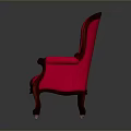 Classic Style Red Tufted Armchair With Wooden Frame And Upholstered Design Furniture