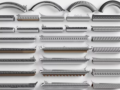 Diverse Industrial Metal Components Featuring Various Shapes And Textured Surfaces 3d model