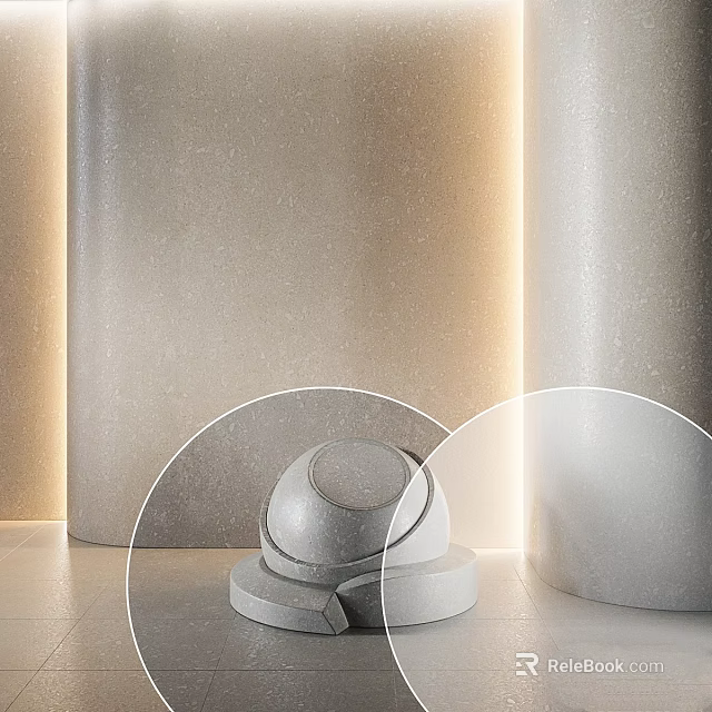 Modern Cylindrical Stone Components With Stacked Structure And Soft Lighting Design 3d model