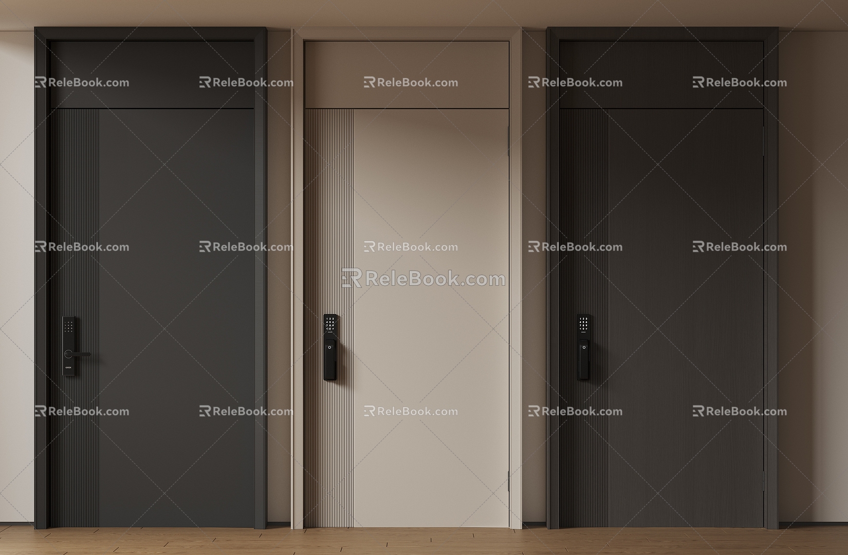 Modern Minimalist Entry Door Anti-theft Door Top Single Door Sub-mother Door Door Password Door 3d model