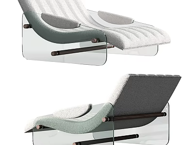 Modern Lounge Chair With Light Fabric Upholstery Armrests And Clear Acrylic Legs 3d model