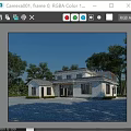 Modern Two Story White House With Black Roof Surrounded By Trees And People In Front