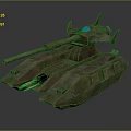 Futuristic Military Tank With Armored Structure Main Cannon Secondary Weapons And Spiked Armor