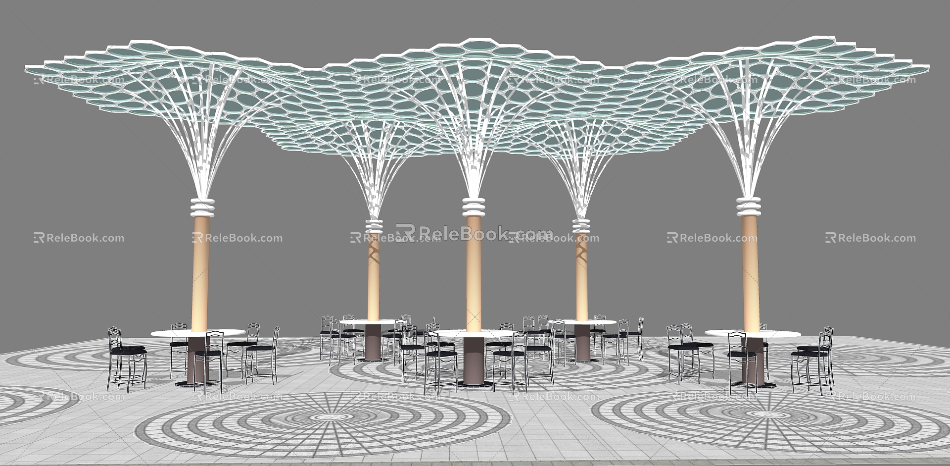 Modern gallery pavilion model