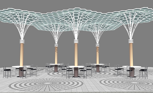 Modern gallery pavilion 3d model