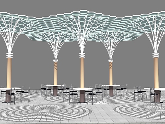 Modern gallery pavilion 3d model