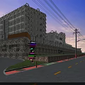 Urban Road Infrastructure With Yellow Dividing Lines White Edge Lines Buildings And Fences