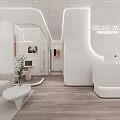 Modern Luxury Beauty Salon Interior With White Reception Sofa And Wooden Floor