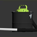 Efficient Black Computer Vacuum Cleaner Featuring Green Top And White Cleaning Tube 3d model