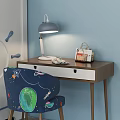 Nordic children in and out of bed 3d model
