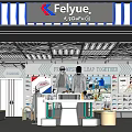 Modern Felyue Sports Clothing Store Interior With Clothing Displays Shelves And Tables