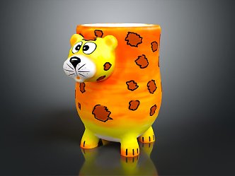 Modern Cup Leopard Cup Enamel Cup Drinking Cup Antique Water Cup Old Water Cup 3d model