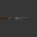 Tactical Machine Gun With Wooden Handle Metal Barrel And Ammunition