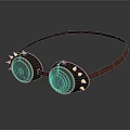 Steampunk Goggles With Brass Accents Spiked Details Leather Strap And Round Lenses