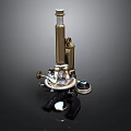 Professional Vintage Computer Repair Microscope With Metal Structure Brass Tube And Black Base
