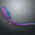 Vibrant Mythical Dragon Creature Featuring Large Purple Pink Gradient Wings