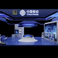China Mobile Modern Technology Exhibition Booth With Digital Displays And Interactive Elements 3d model