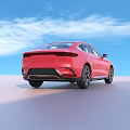 Red Modern Sedan Car With Sleek Design Sunroof And Aerodynamic Exterior