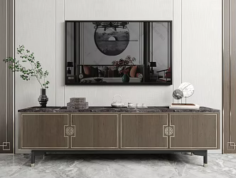 New Chinese TV Cabinet 3d model