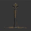 Detailed Sci Fi Mechanical Tower Structure With Scattered Metallic Modules And Platforms