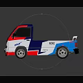 Colorful British Racing Drift Truck With Red Blue White Body Design