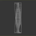 Modern Twisted Tower Building With Glass Grid Facade And Metal Structure Design