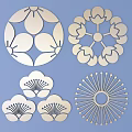 Japanese Style Carved Round Carved Traditional Pattern Carved Pattern 3d model