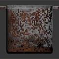 Old Cylindrical Metal Bucket With Two Handles Rusty Interior And Exterior Stains