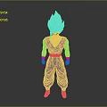 Anime Character 3D Model With Silver White Hair Purple Outfit And Yellow Shoes