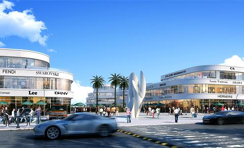 Commercial Street Mall Entrance 3d model