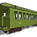 Green Western Pacific Train Carriage Number 125 With Signal Lights