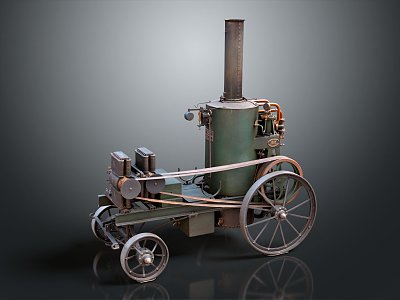 Retro steam car old car old car classic car 3d model