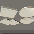 Modern Ceiling Lights with Various Geometric Shapes and Warm Edge Lighting Design 3d model