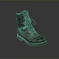 Rugged Worn Military Boots With Thick Sole And Laces For Daily Use