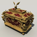 Three Shading Two Gold Treasure Chest Advanced High Order Angel Treasure Chest Cashbox Medieval Style Object Parts Scene 3d model