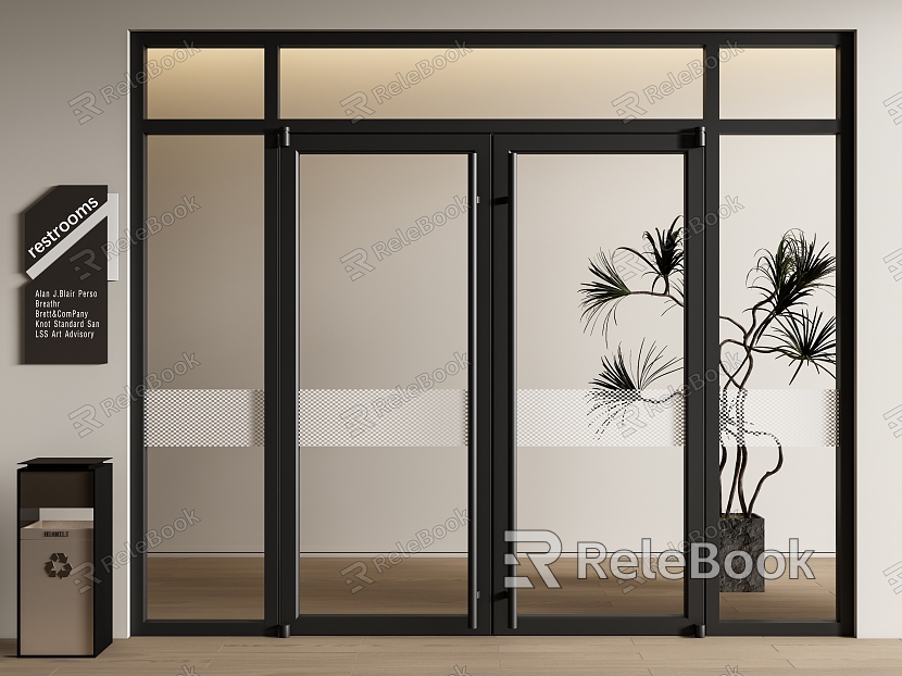 Modern glass door model