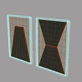 Modern Minimalist Wall Decor With Two Framed Geometric Patterns Wooden Frames And Black Light Tones 3d model