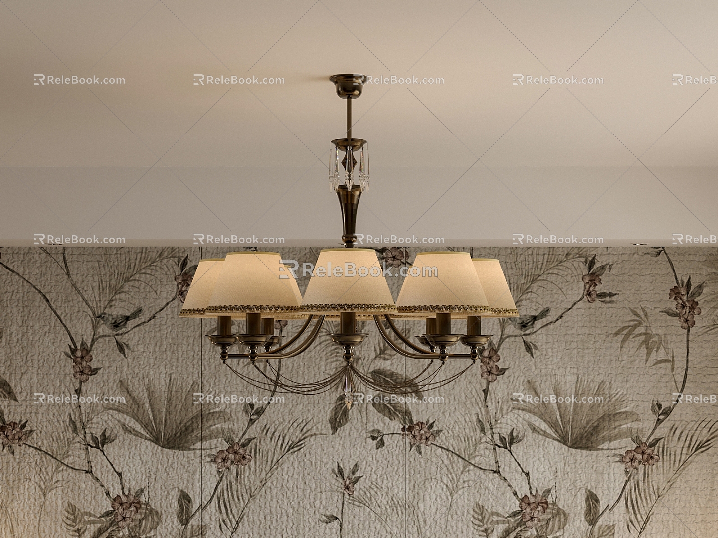 American Vintage Chandelier 3d model