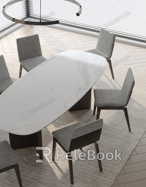 Modern Dining Table and Chair Combination model