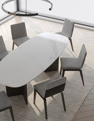 Modern Dining Table and Chair Combination 3d model
