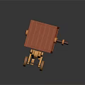Wooden Fitness Equipment Storage Rack With Humanoid Figure And Barbell