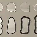 Various Shaped Mirrors With Different Geometric And Irregular Designs Displayed On Neutral Background 3d model