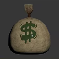 Everyday Household Supplies Storage Sack Featuring Green Dollar Sign Design And Top Opening