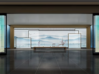 New Chinese Style Exhibition Hall 3d model
