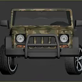 Military Jeep Style Off Road Vehicle With Camouflage Paint And Open Top Design