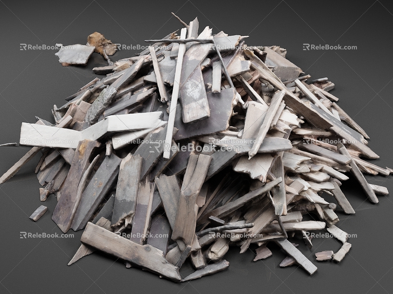 Wood Waste Wood Building Materials Plank 3d model