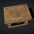 Rustic Wooden Stool with Square Top Solid Wood Legs and Natural Wood Grain