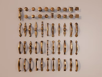 Carved Cabinet Door Drawer Handle 3d model
