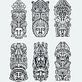 Maya Culture Aztec Civilization Indian Civilization Retro Central America Totem Pattern Decorative Pattern 3d model